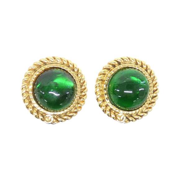 CHANEL Jewelry - CHANEL Green Earrings